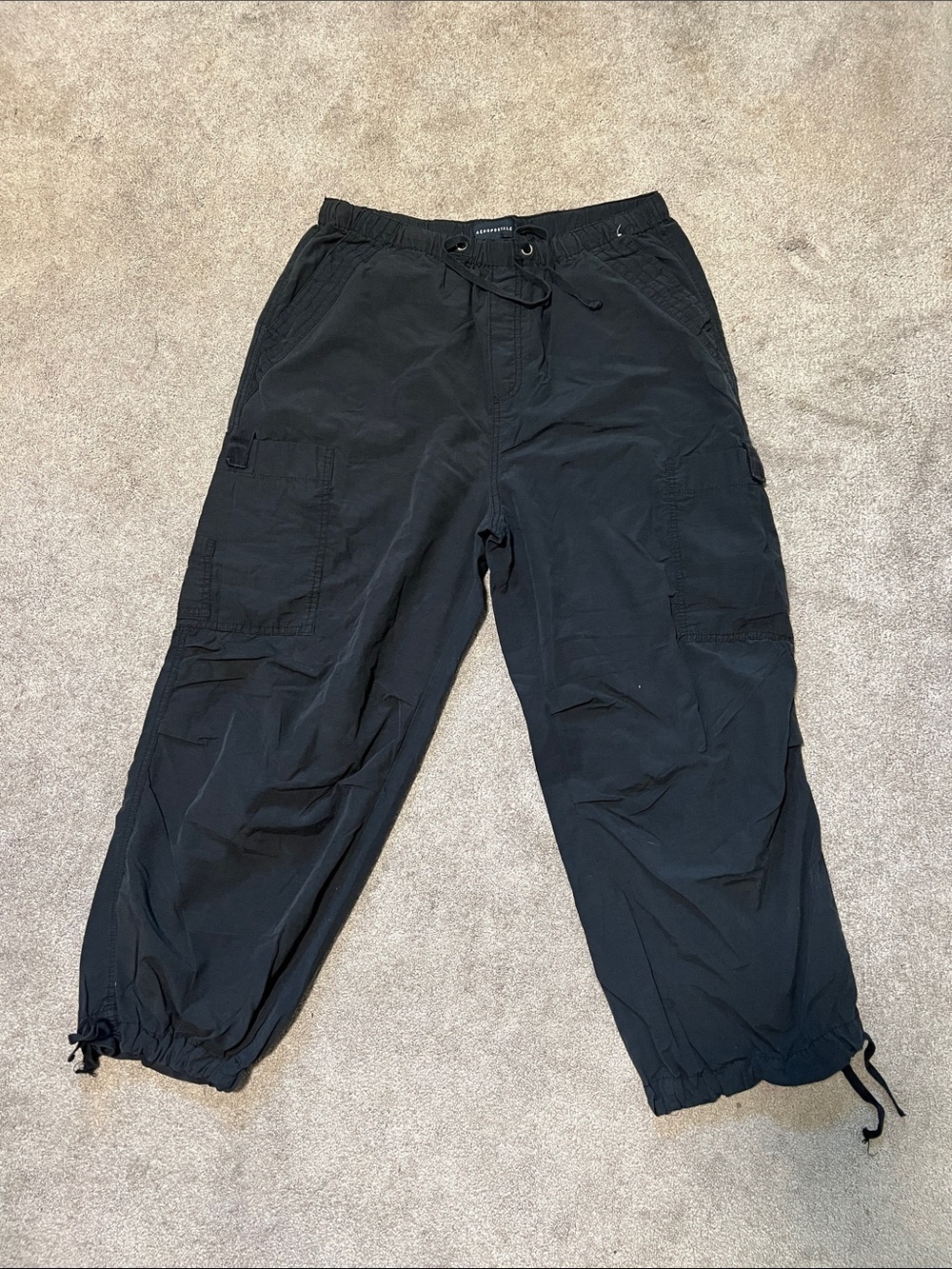Y2K Style Aeropostale Black Wide Leg Cargo Pants